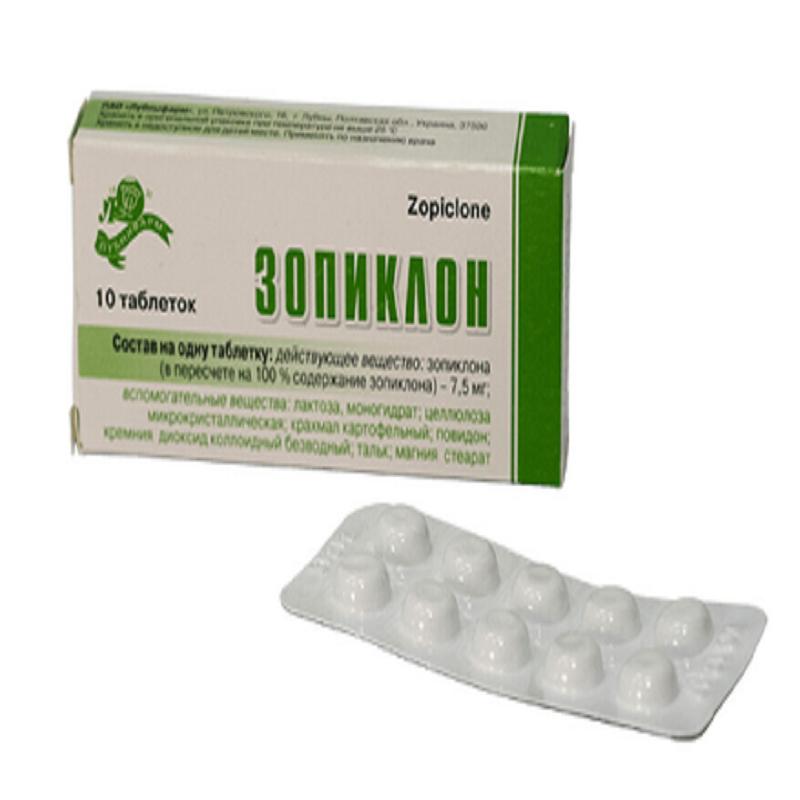 ЗОПІКЛОН таблетки по 7,5 мг по 10 таблеток у блістері